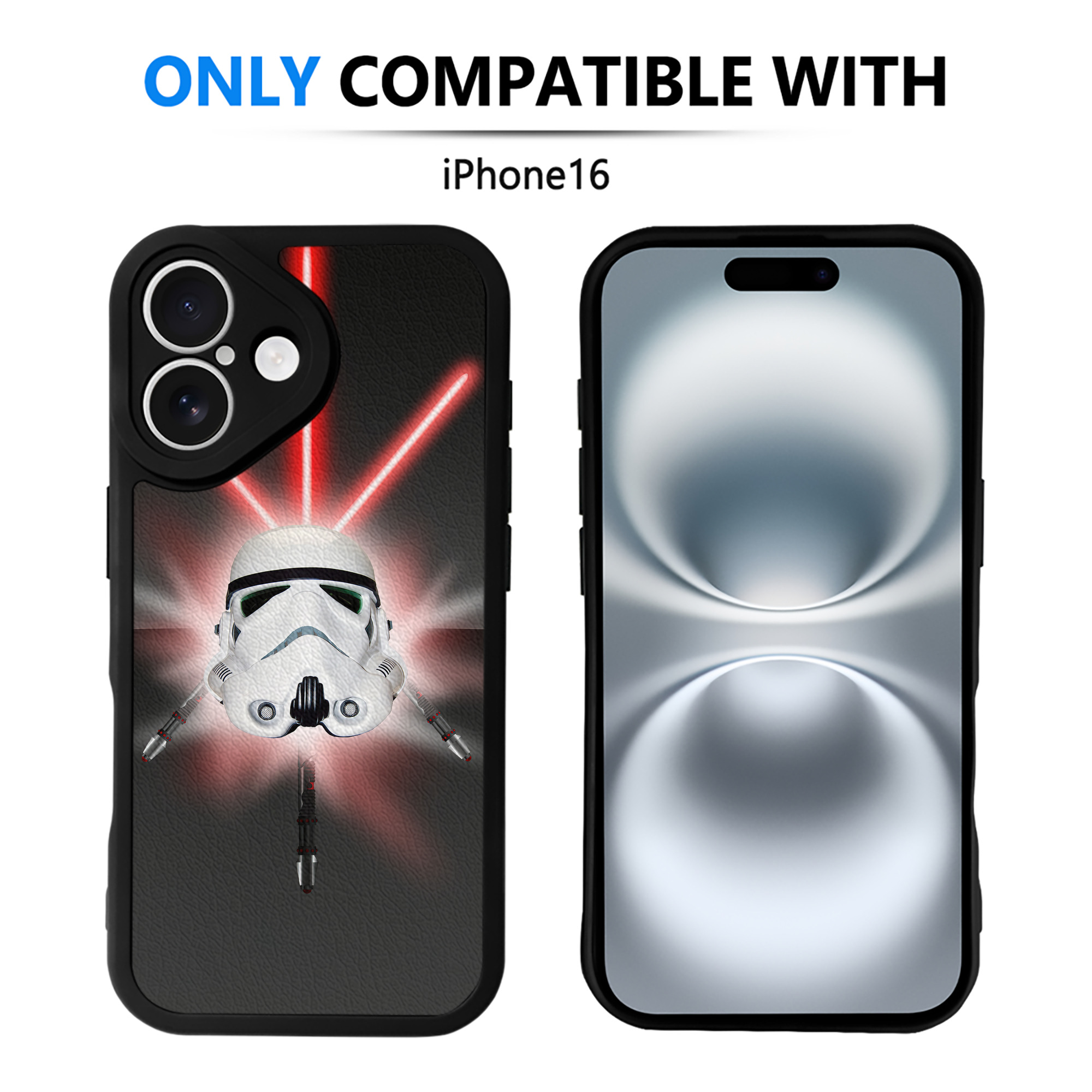 （画像用） スター・ウォーズ Star Wars 【iPhone 16シリーズ対応】シリコンスマホケース（レザー調） 材質：シリコン